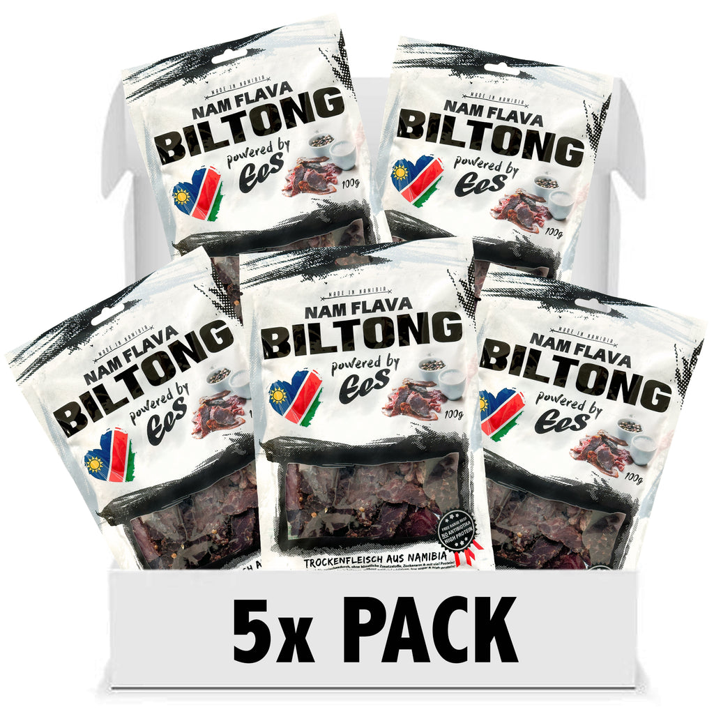 5x Pack (100g) - Nam Flava Biltong by EES - 500g