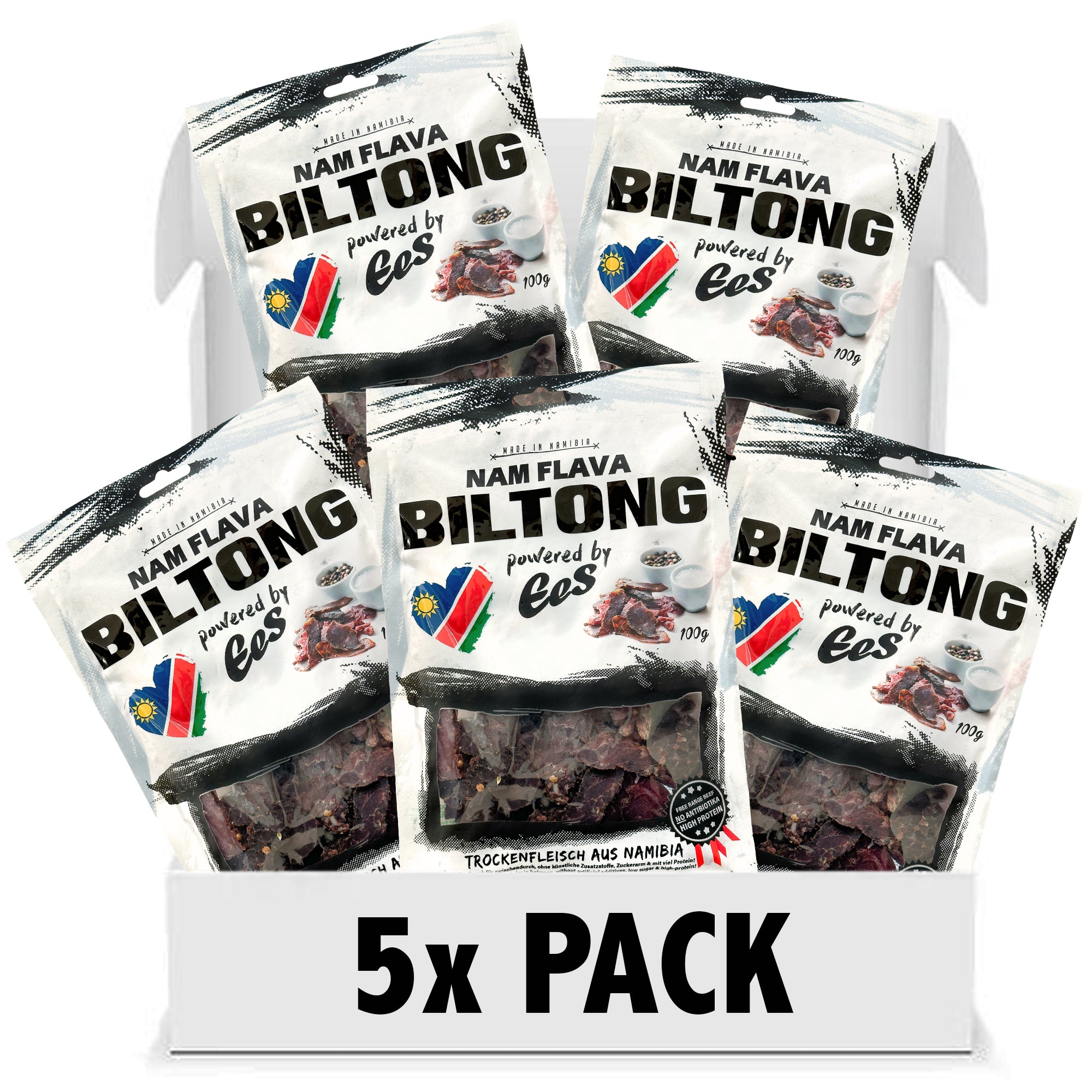 5x Pack (100g) - Nam Flava Biltong by EES - 500g
