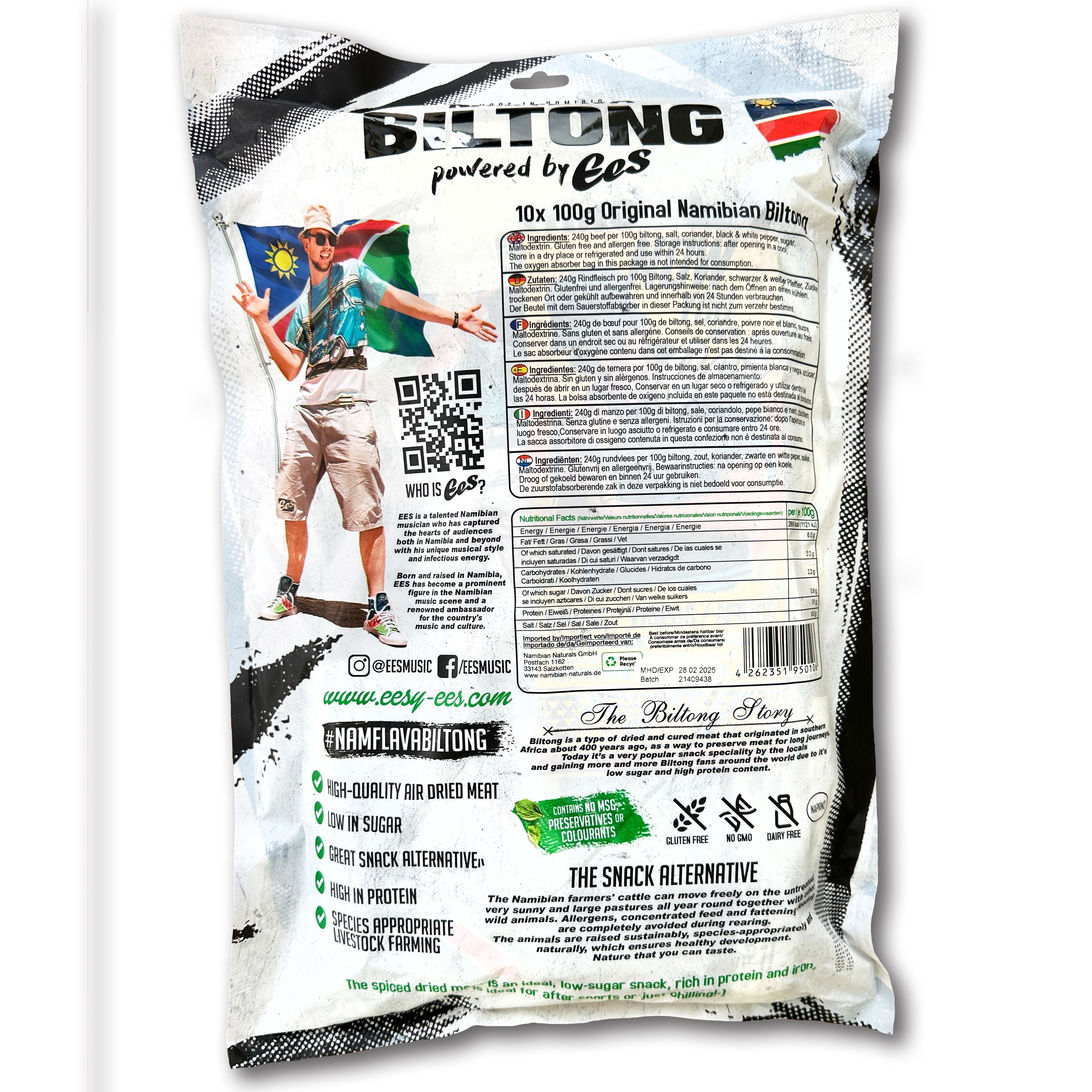 10x Pack (100g) - Nam Flava Biltong by EES - 1kg