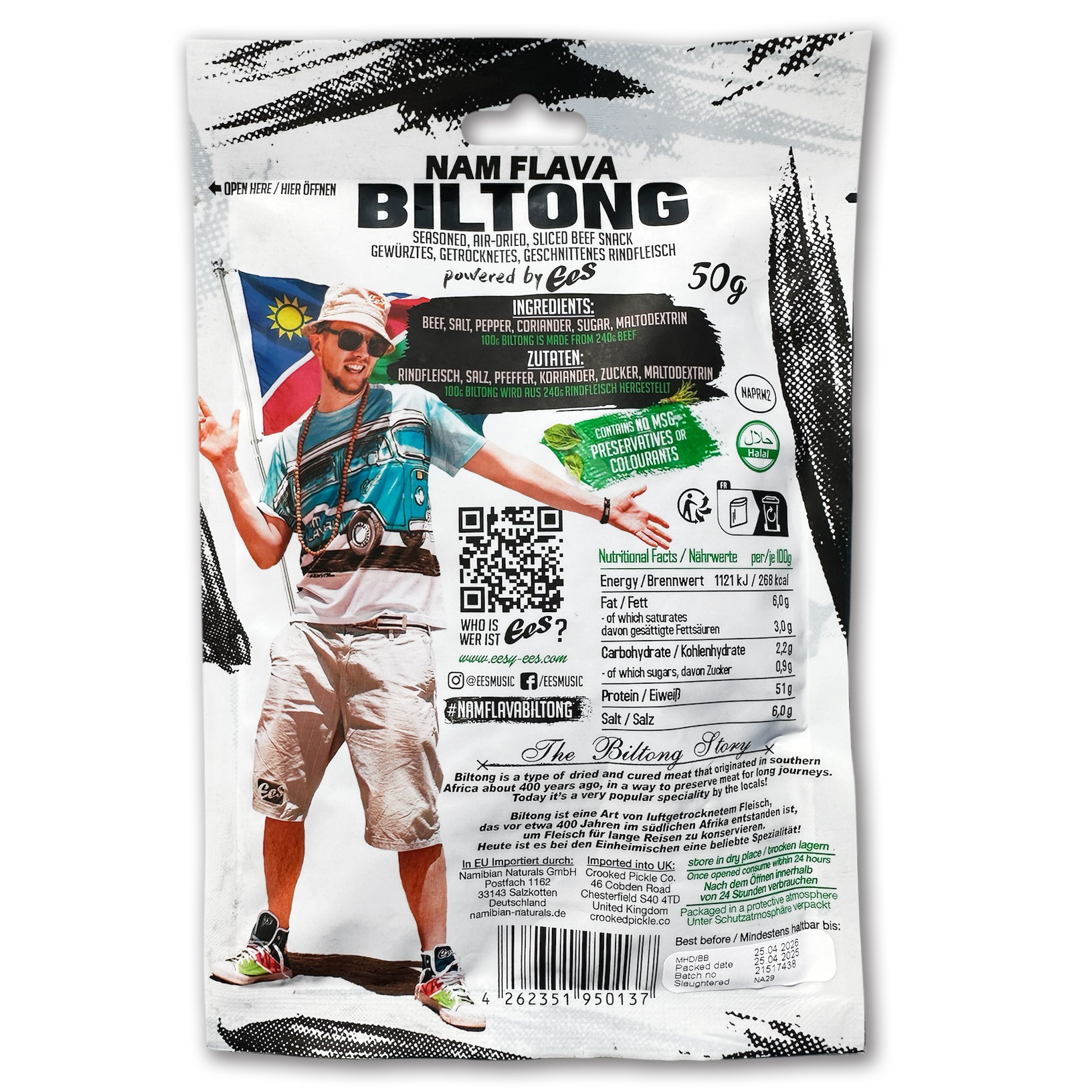 12x Pack (50g) - Nam Flava Biltong by EES - 600g