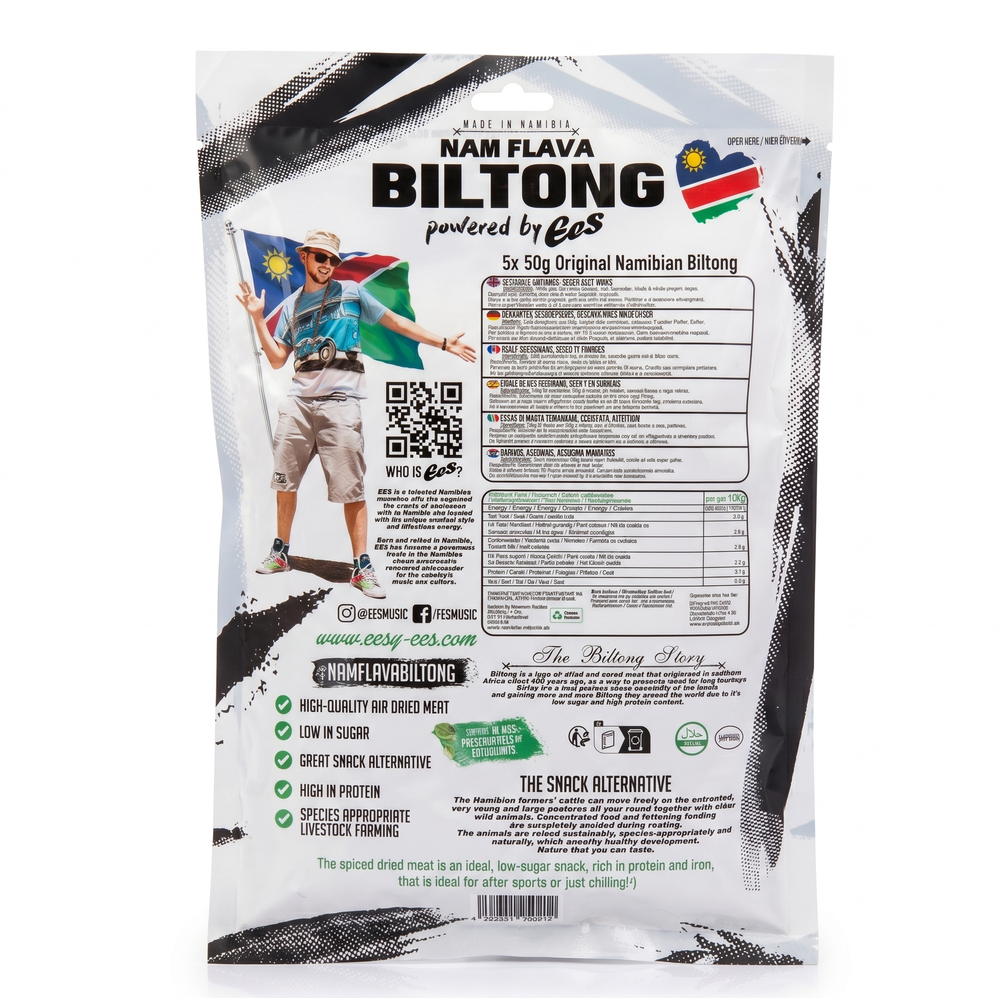 5x Pack (50g) - Nam Flava Biltong by EES - 250g