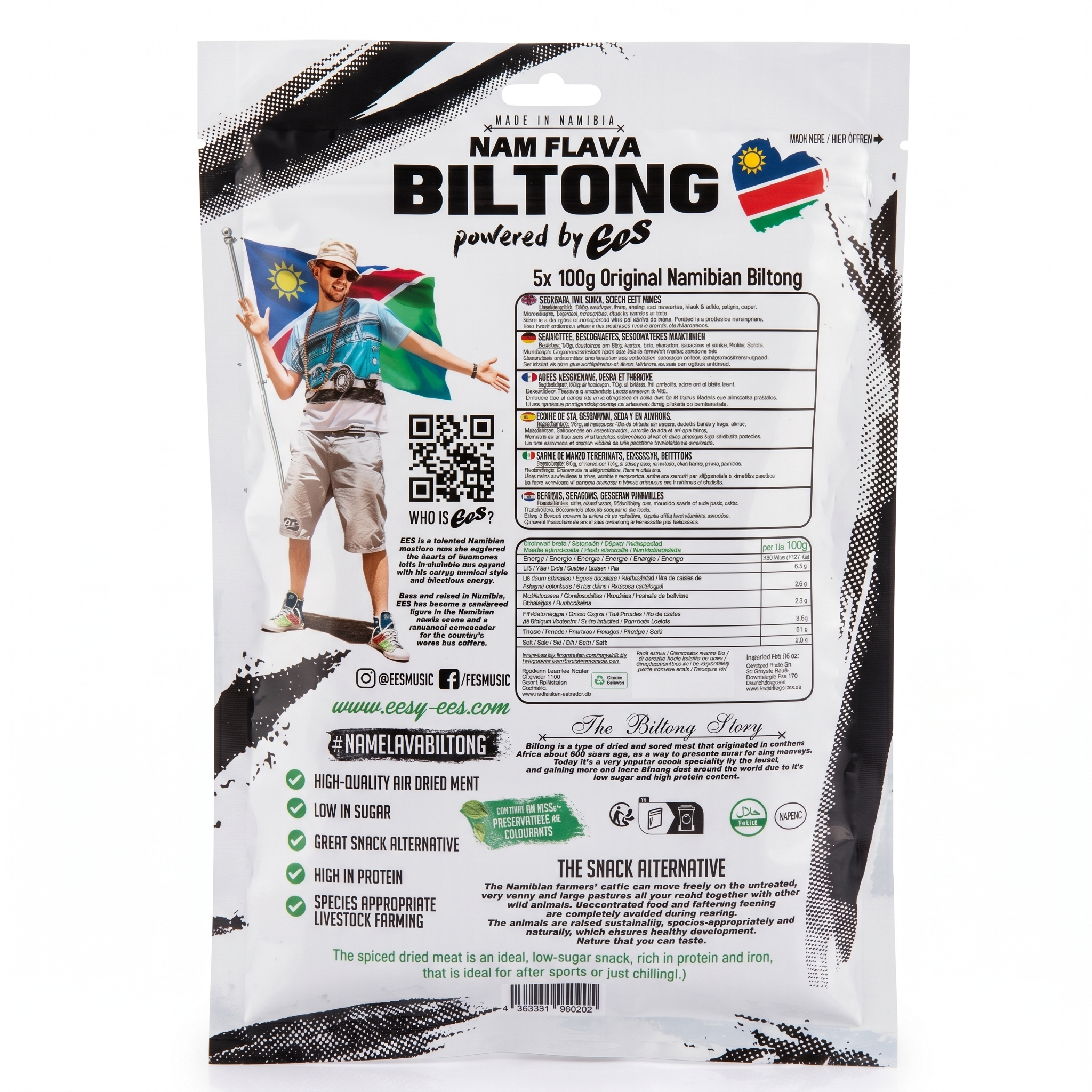 5x Pack (100g) - Nam Flava Biltong by EES - 500g
